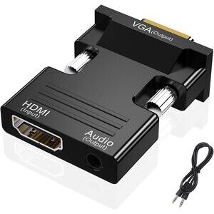 HDMI Female to VGA Male Adapter Converter w/ Audio 1080p for Monitor Projector